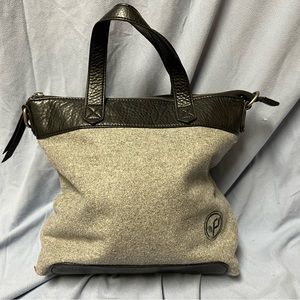 Pistil Womens Grey Wool Bag Purse Handbag Black Trim
